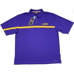 Vintage Nike Mens Polo Shirt LSU Tigers NCAA Sz XL Dri-Fit Purple Football Golf